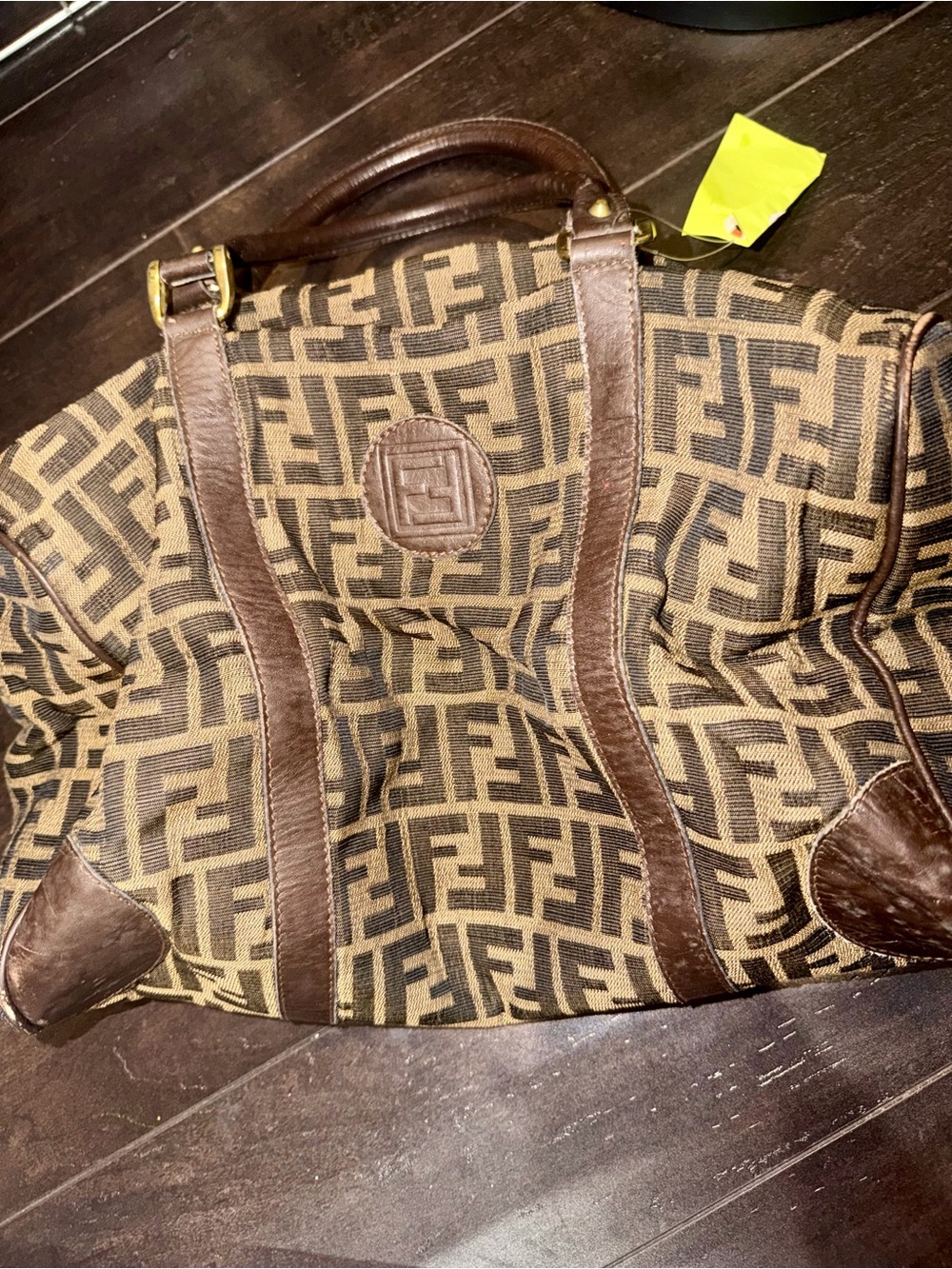Vintage Fendi Zucca Canvas Boston Bag